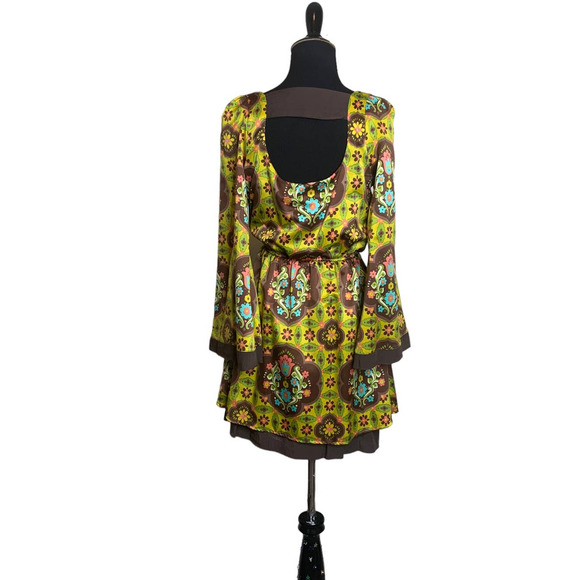 Judith March yellow floral vintage boho mini dress size small - Picture 3 of 14